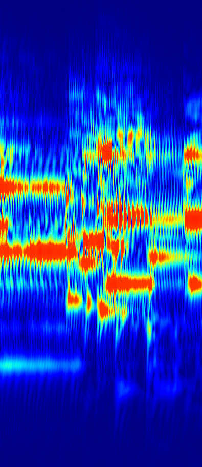 Same audio, constant Q transform, low Q factor with interference